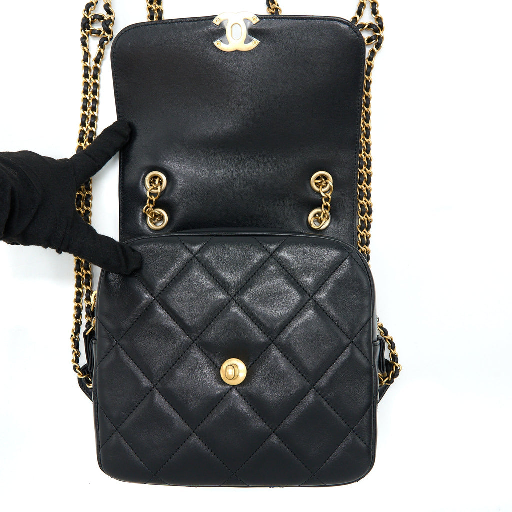 Chanel 23P Ado Backpack Lambskin Black  (Microchip)