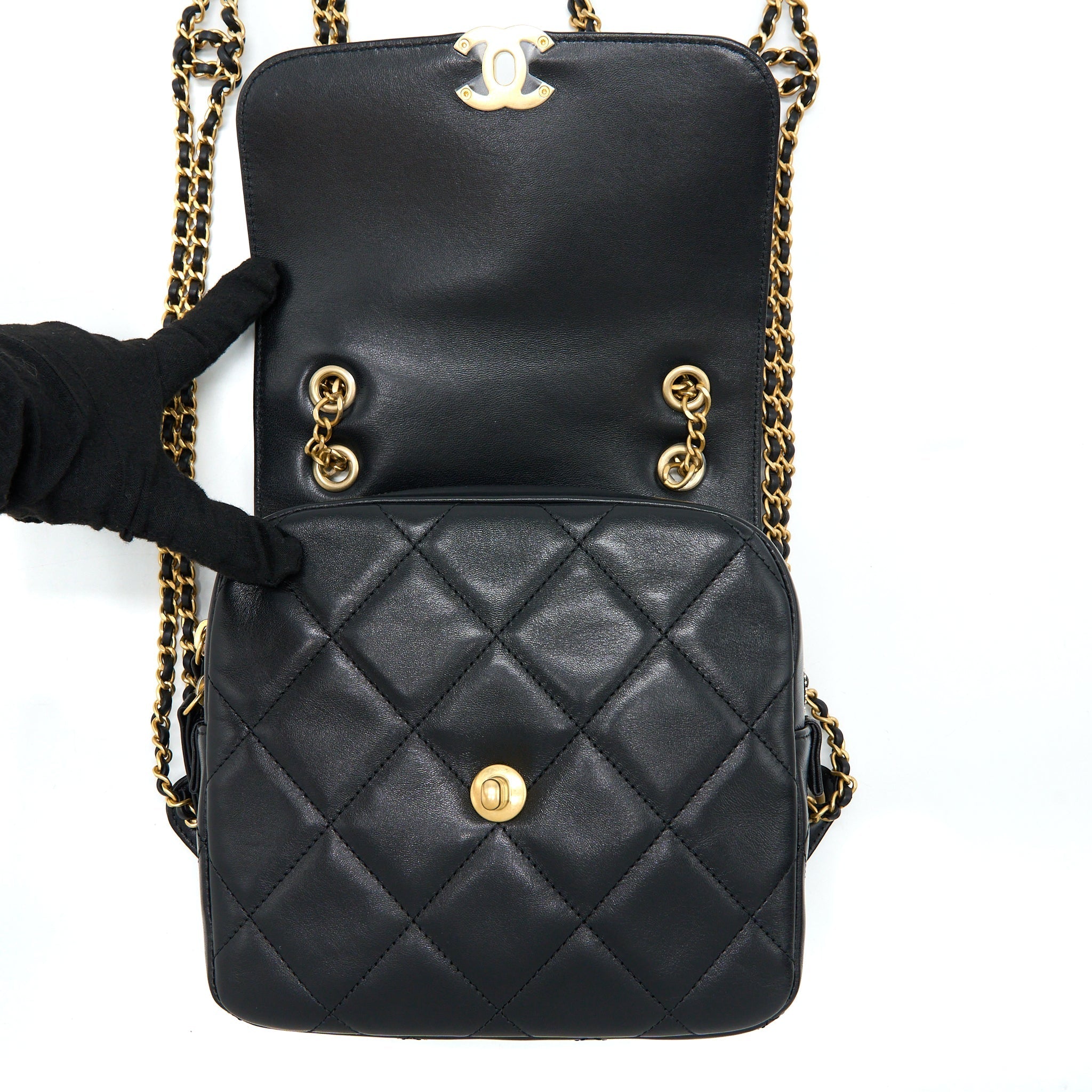Chanel 23P Ado Backpack Lambskin Black  (Microchip)