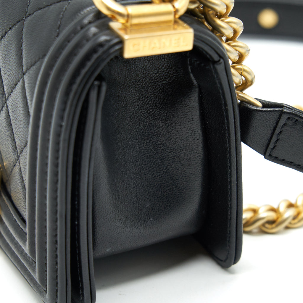 Chanel Boy Extra Mini Lambskin in Black