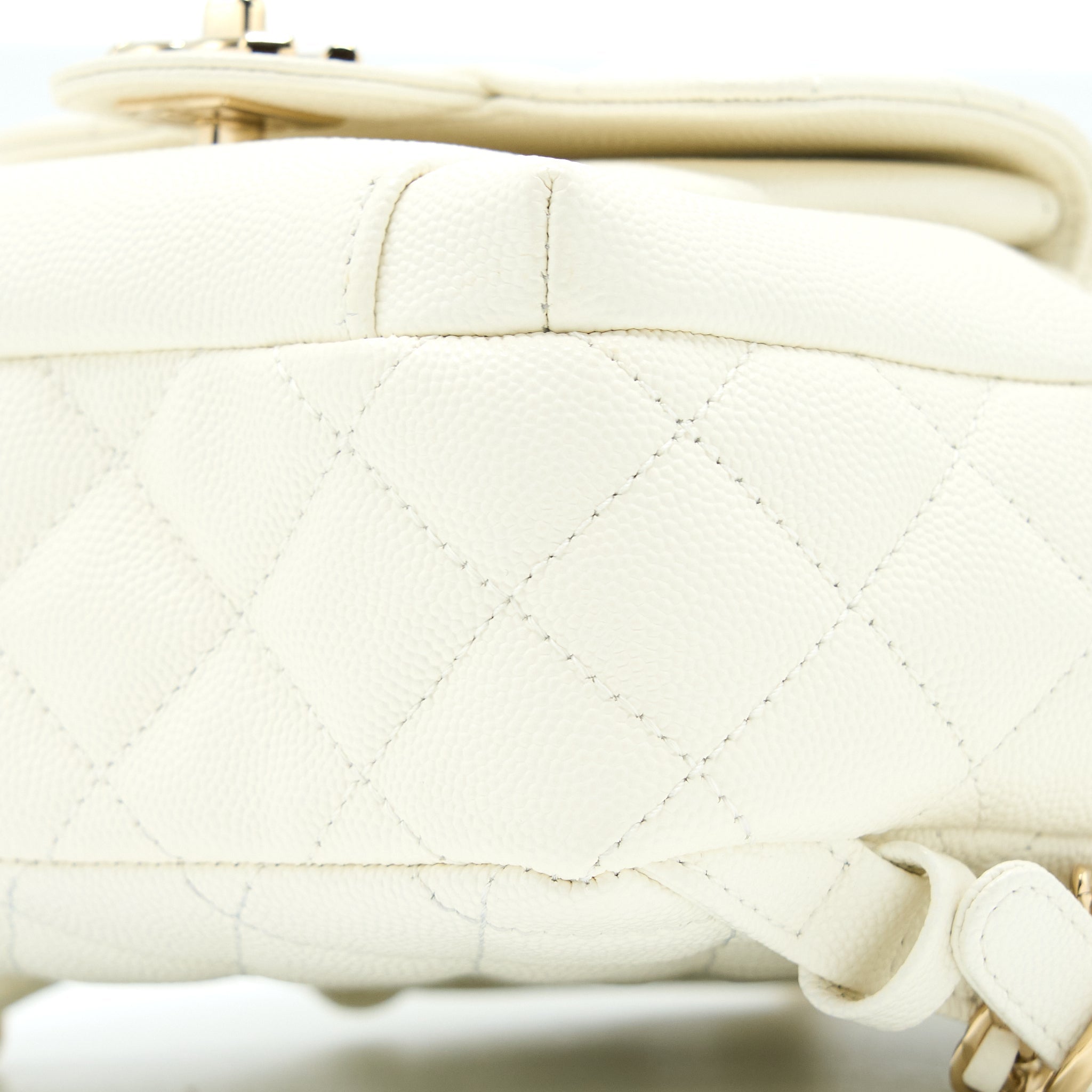 Chanel Quilted Mini CC Day Backpack Caviar White L