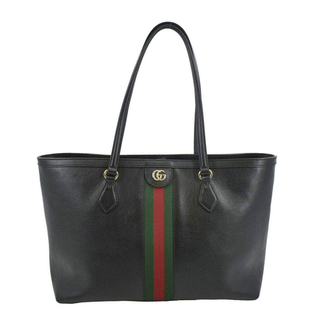 GUCCI Ophidia GG Jumbo Leather Tote Bag Black 631685