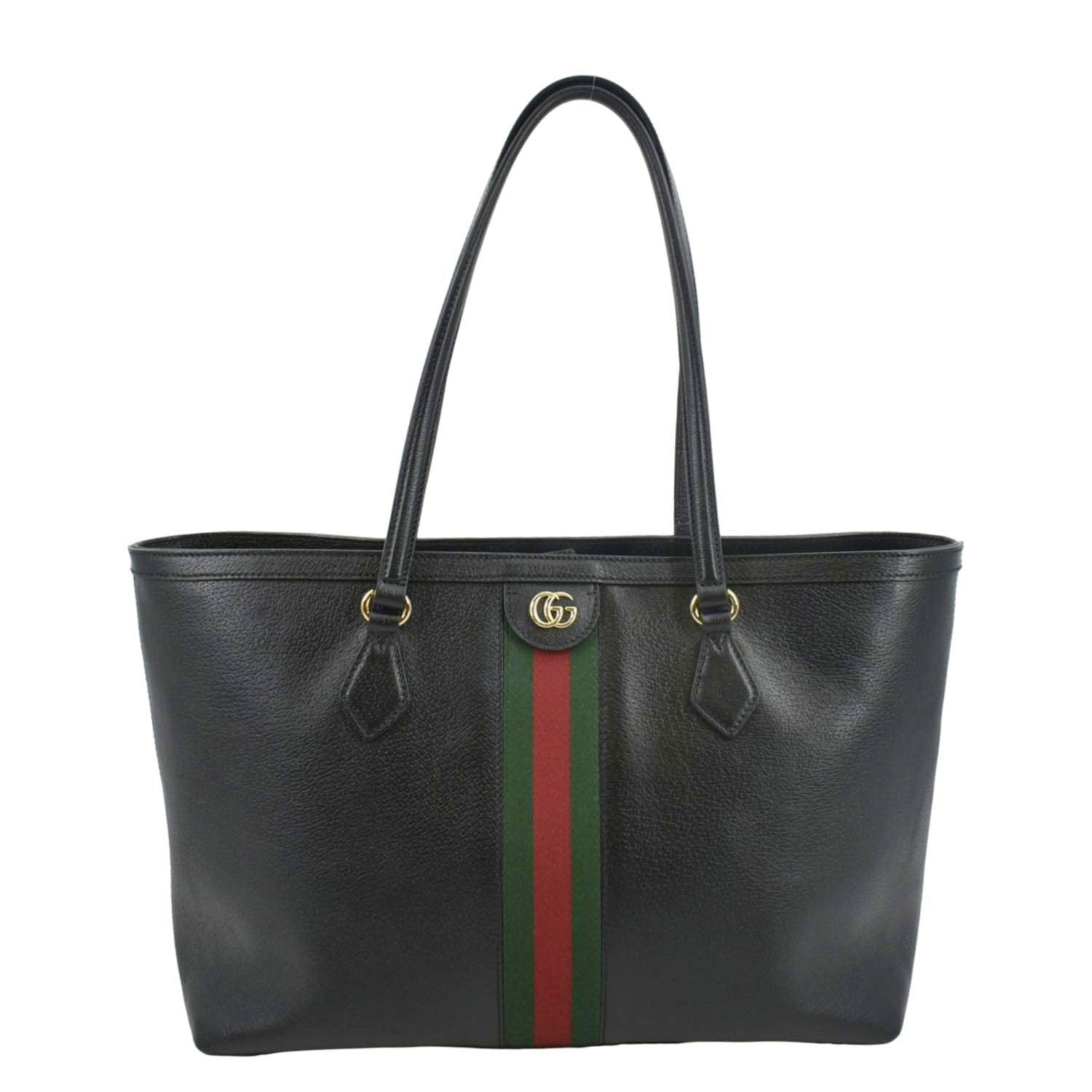 GUCCI Ophidia GG Jumbo Leather Tote Bag Black 631685