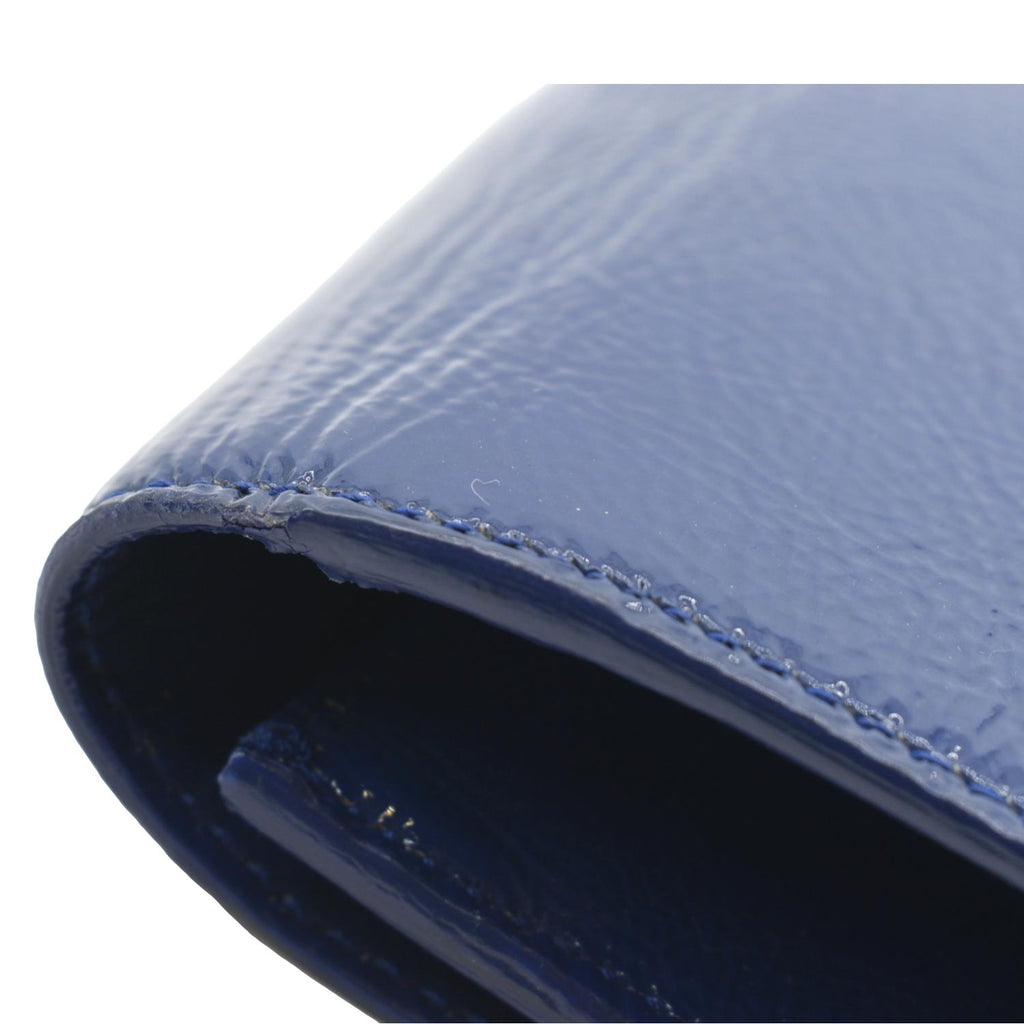 YVES SAINT LAURENT Belle de Jour Leather Clutch Bag Blue