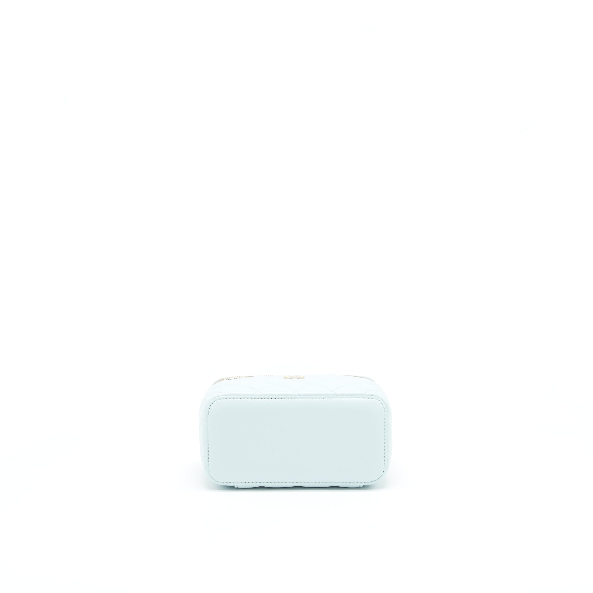 Chanel 21K Rectangular Top handle Vanity with Chain Baby Blue L