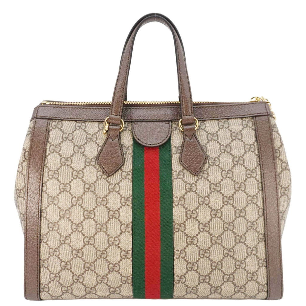 GUCCI Ophidia Medium GG Supreme Tote Shoulder Bag Beige 524537