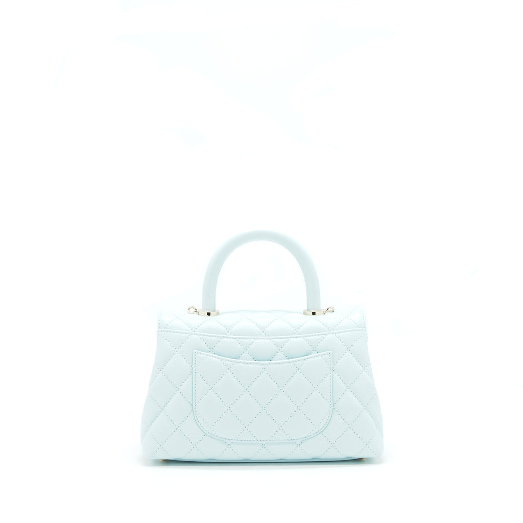 Chanel 21K Baby Blue Coco handle Small (old mini) 24cm L