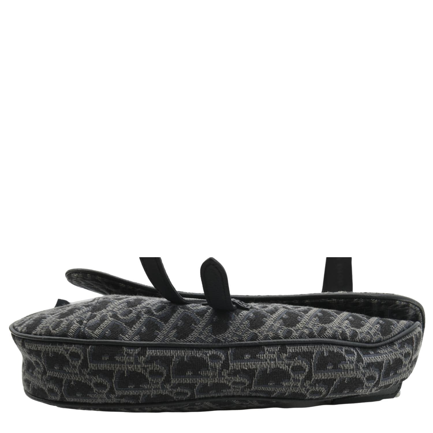 CHRISTIAN DIOR Saddle Oblique Jacquard Crossbody Bag Black