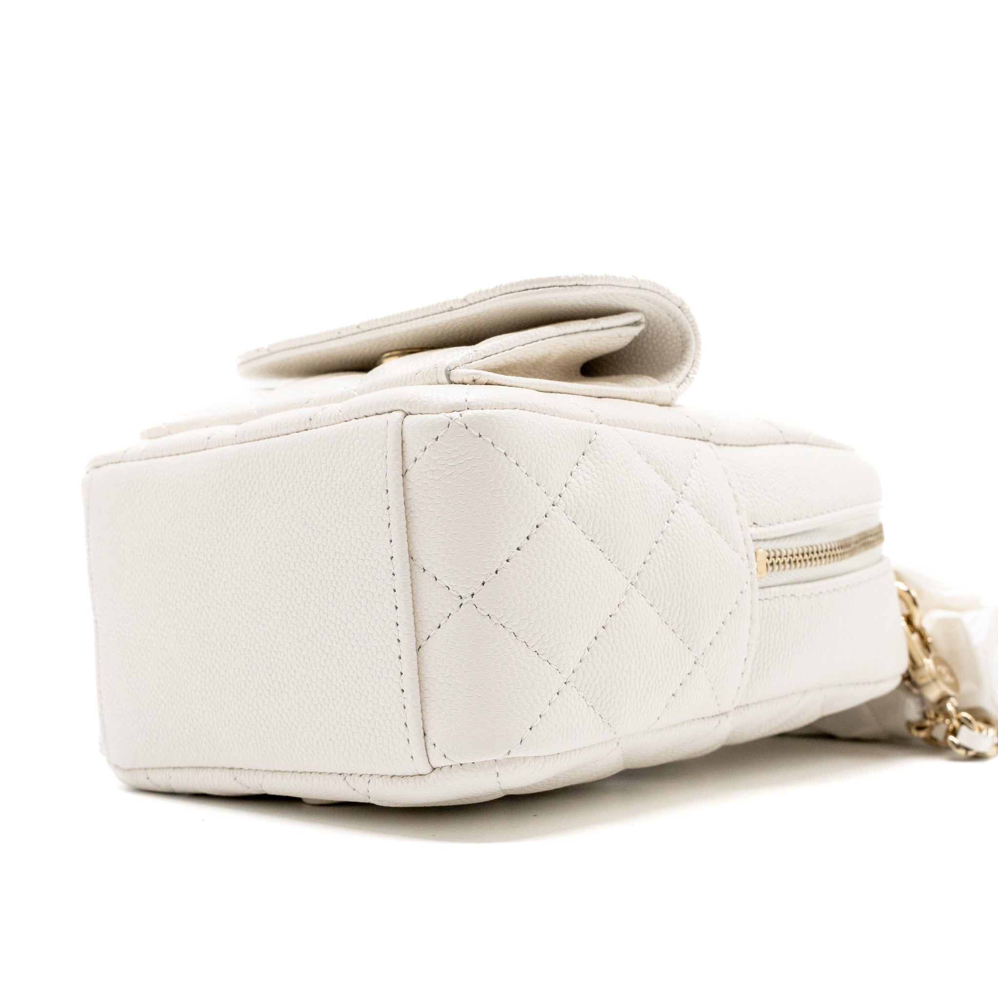 Chanel 24C Mini Backpack/Crossbody Bag Caviar White L (Microchip)
