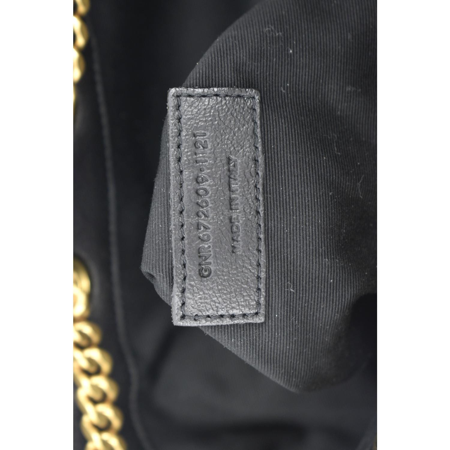 YVES SAINT LAURENT Sequin Leather Backpack Bag Black
