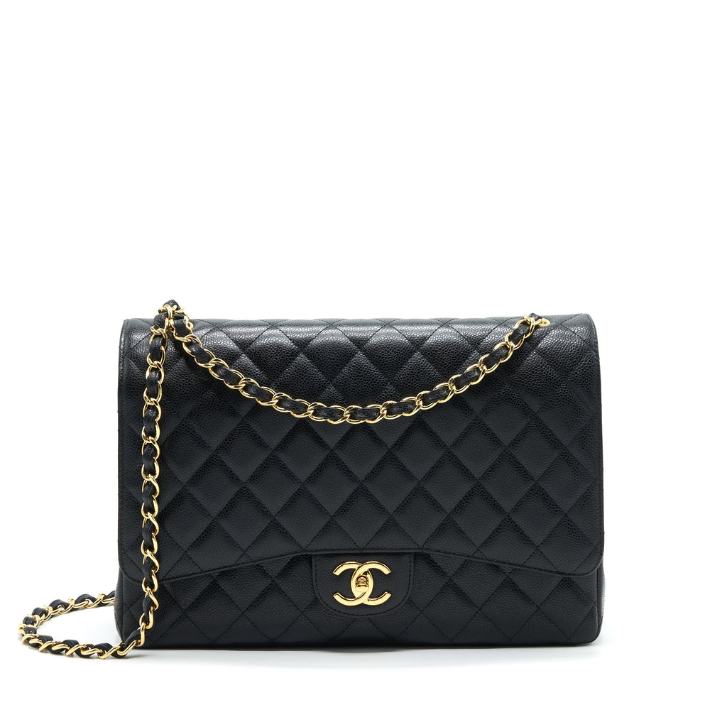 Chanel Maxi Classic Double Flap Caviar black  serial 20