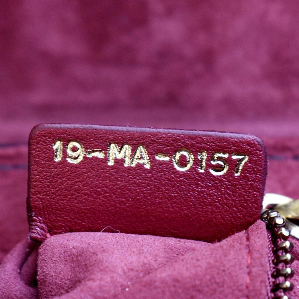 CHRISTIAN DIOR Dio(r)evolution Flap Calfskin Shoulder Bag Dark Red