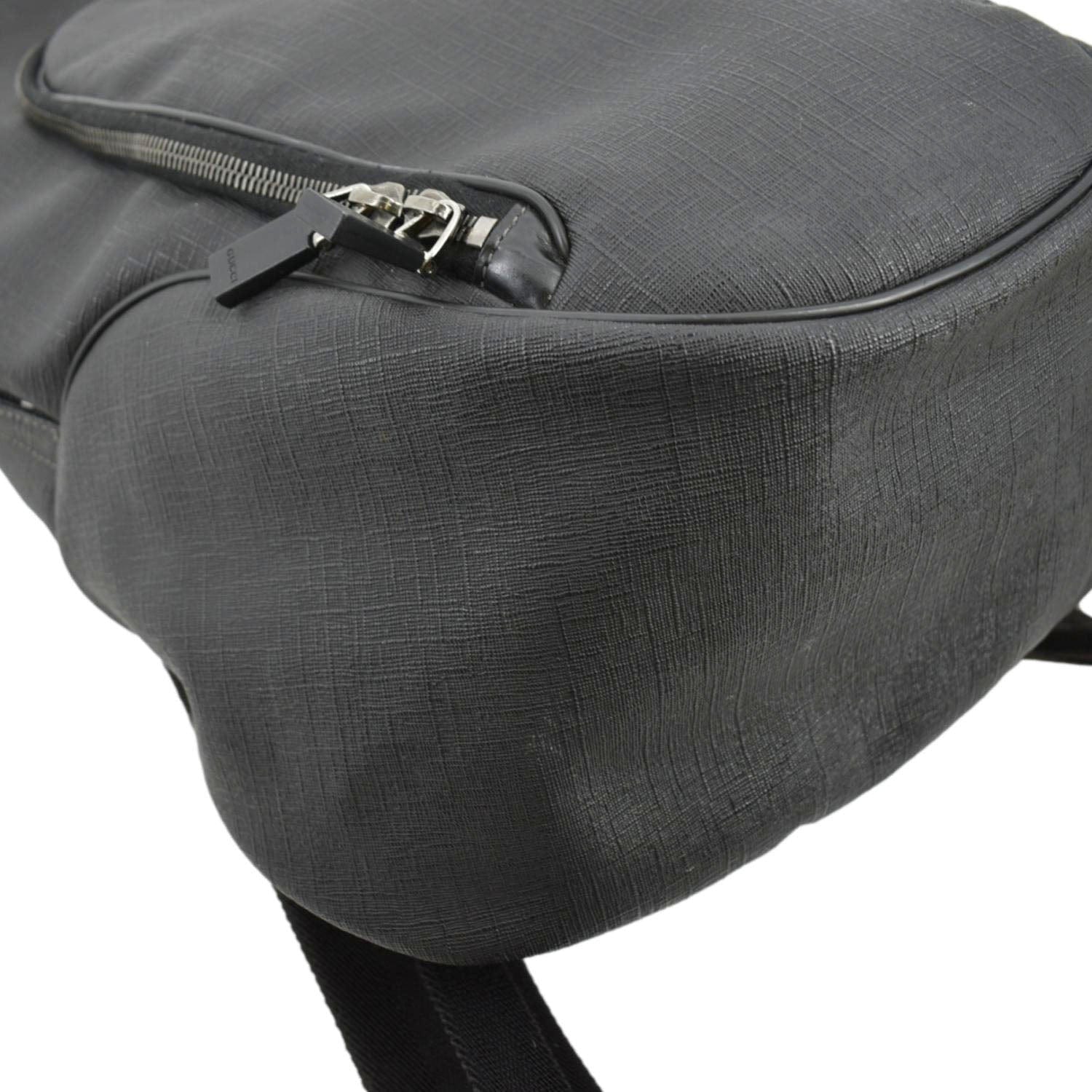 GUCCI Interlocking G Coated Canvas Backpack Black 223705