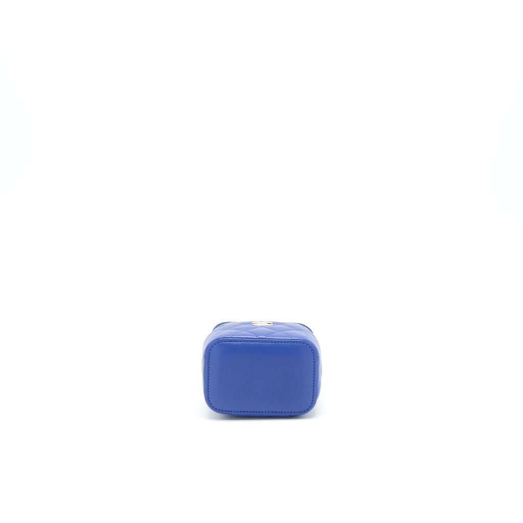 Chanel 21K mini Top handle Vanity with Chain Blue L