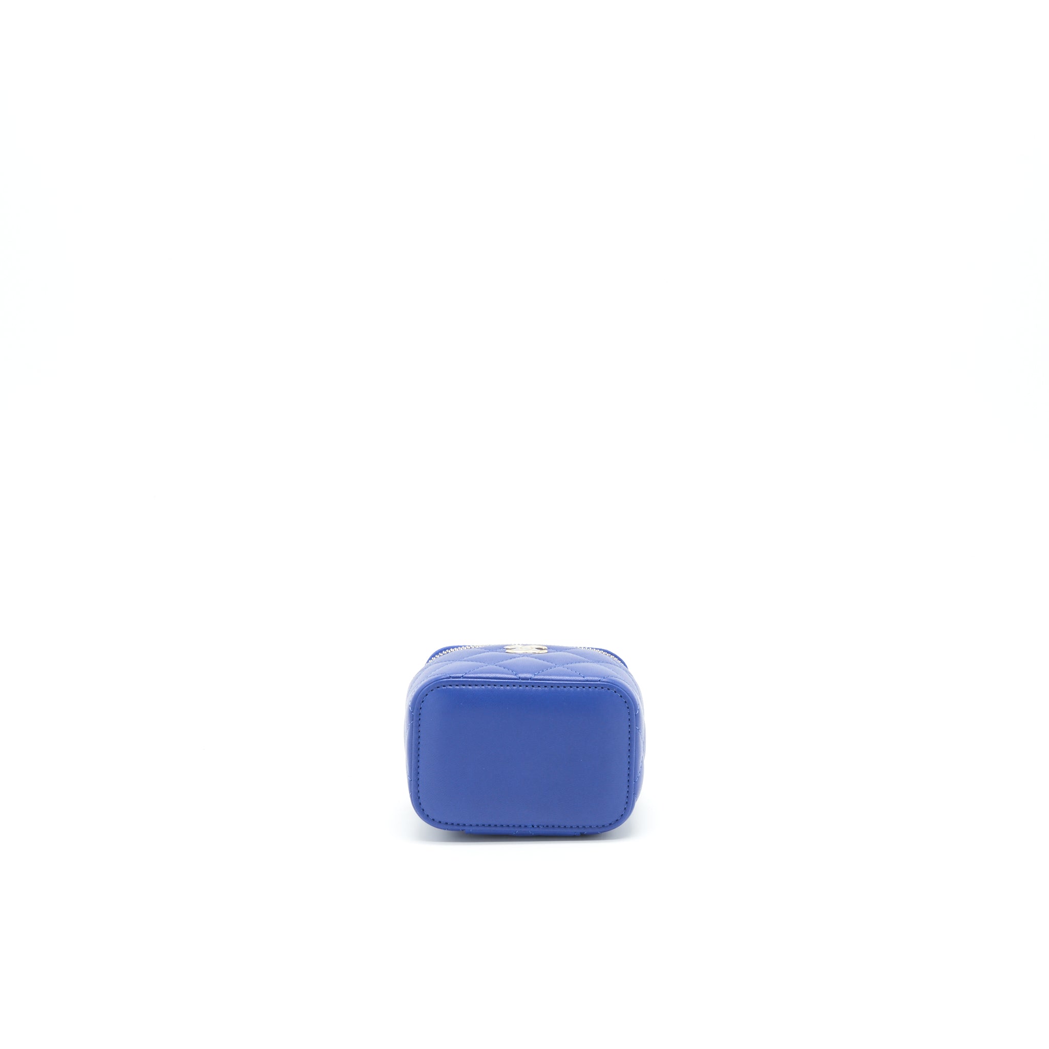 Chanel 21K mini Top handle Vanity with Chain Blue L