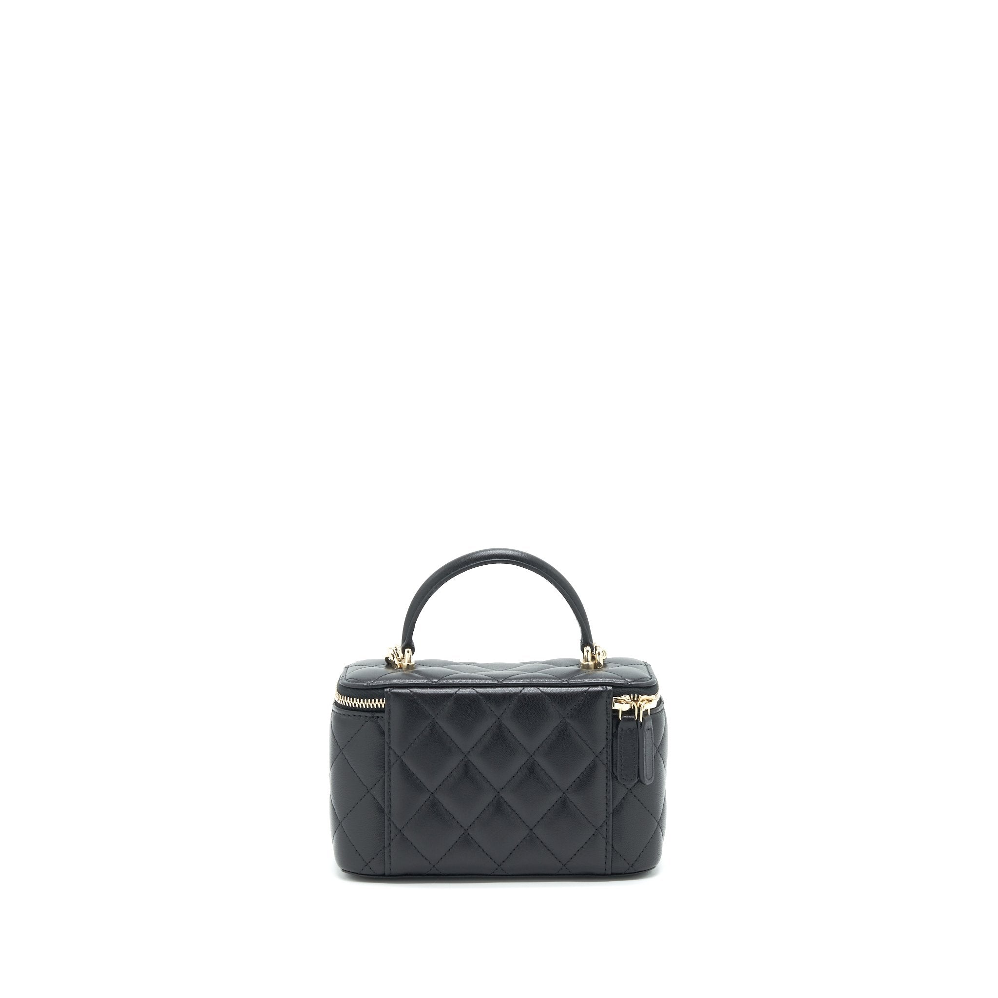 Chanel 21K Top Handle Rectangular Vanity With Chain Black L