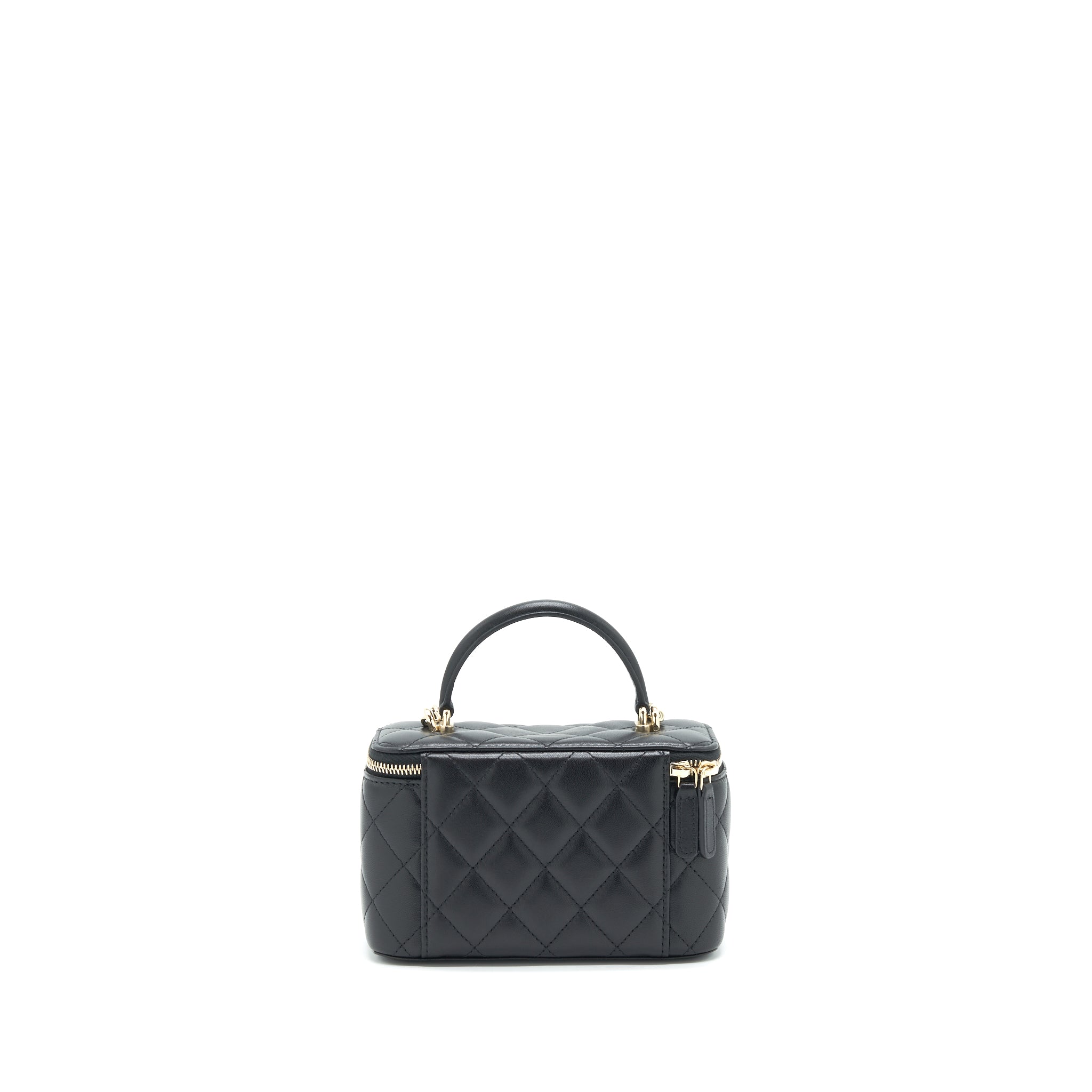 Chanel 21K top handle rectangular Vanity with chain Black L