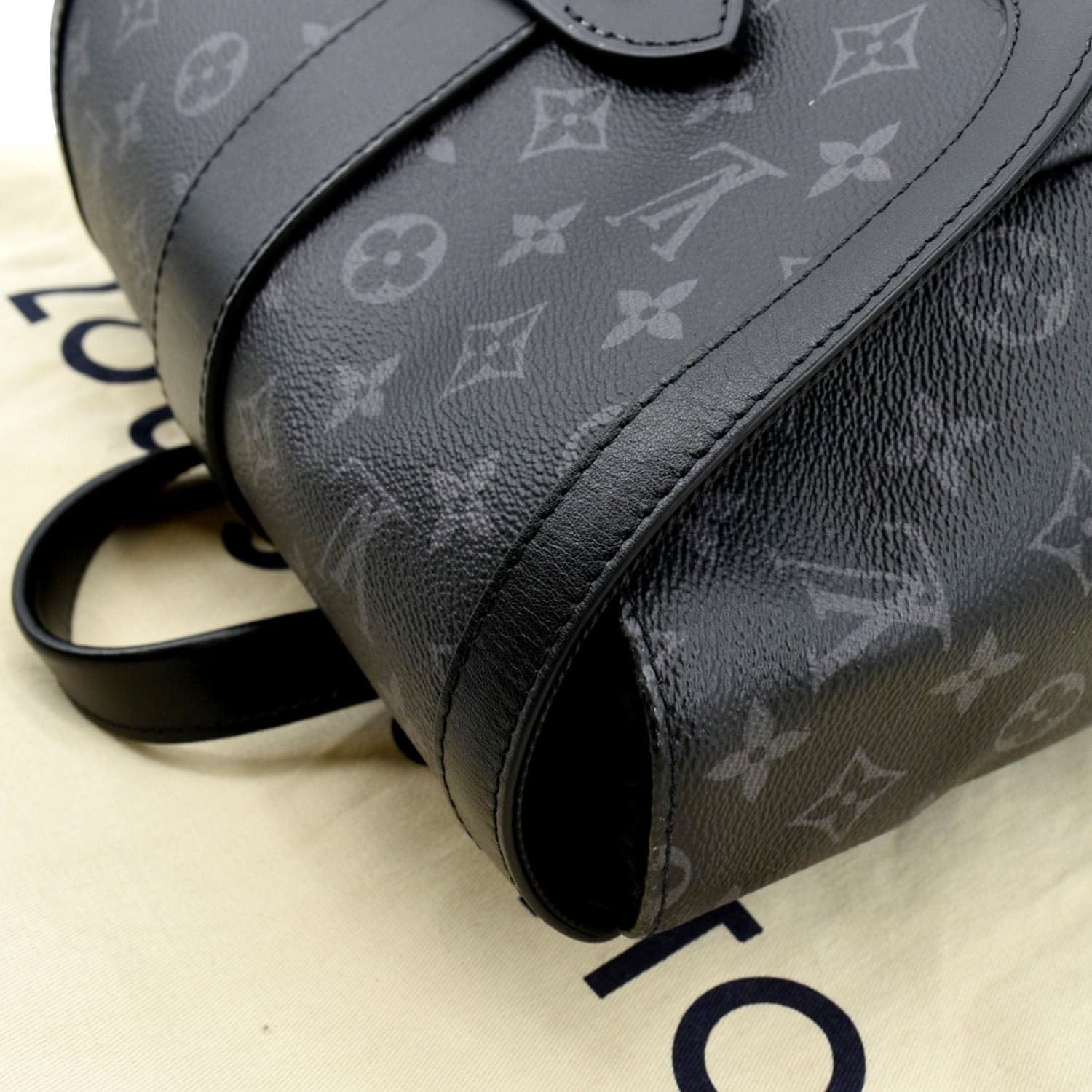 LOUIS VUITTON Saumur Monogram Canvas Backpack Bag Grey