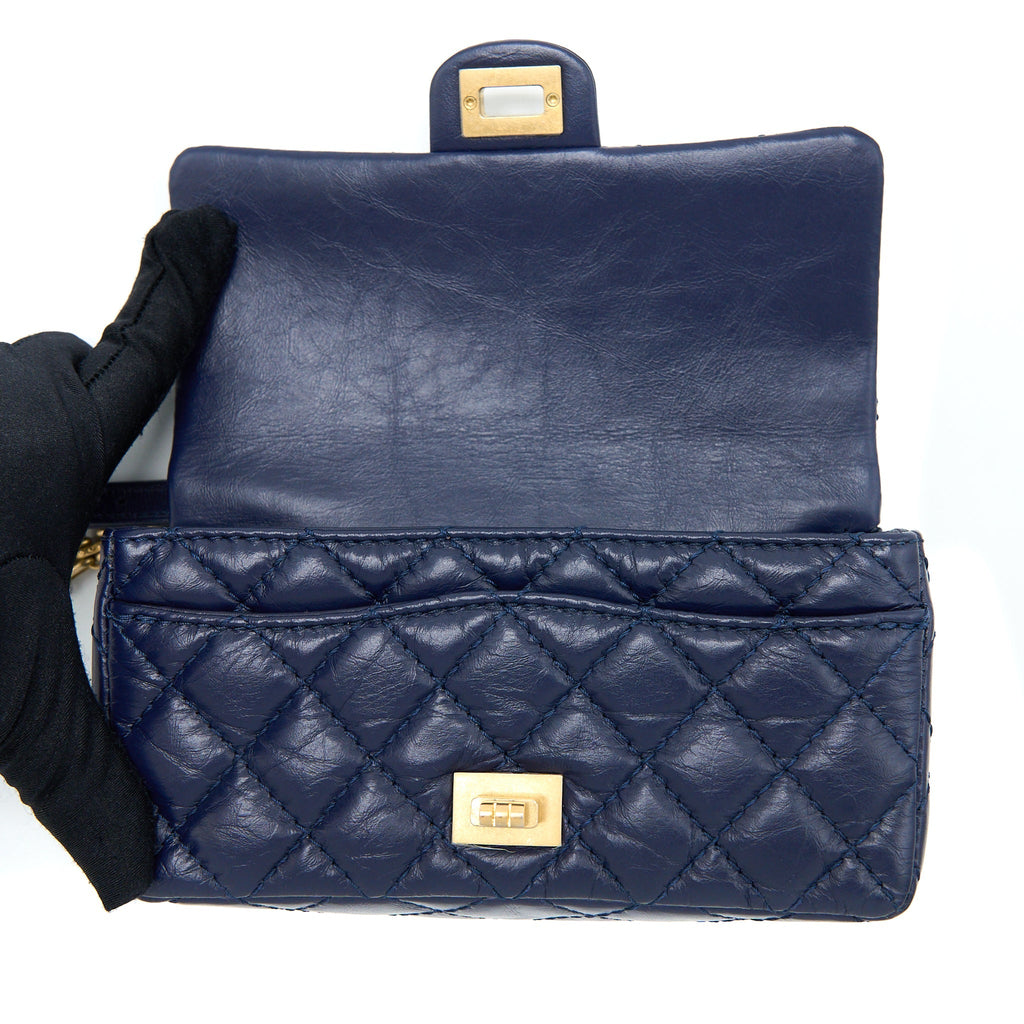 Chanel 2.55 Reissue Mini Waist Belt Bag Aged Calfskin Navy