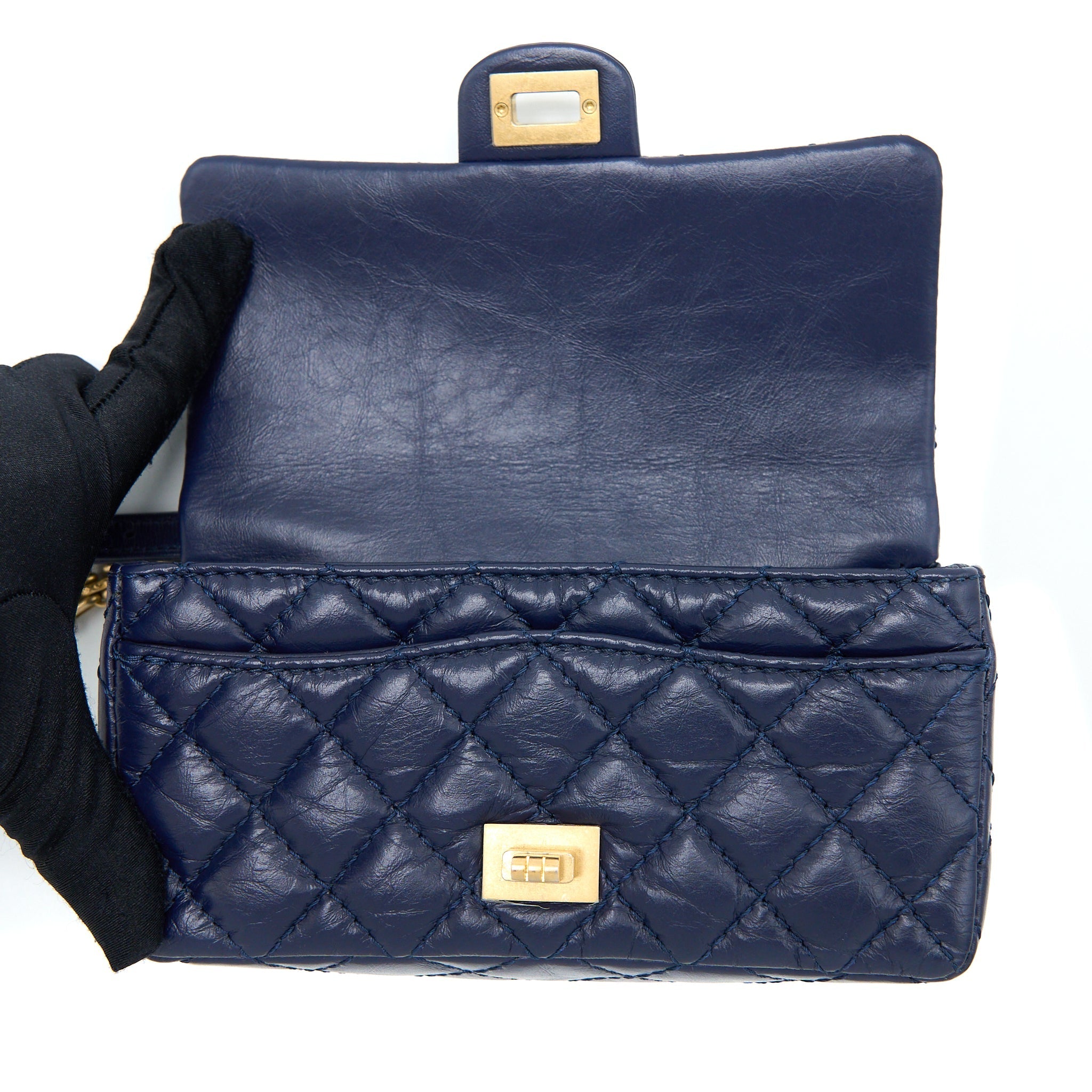 Chanel 2.55 Reissue Mini Waist Belt Bag Aged Calfskin Navy