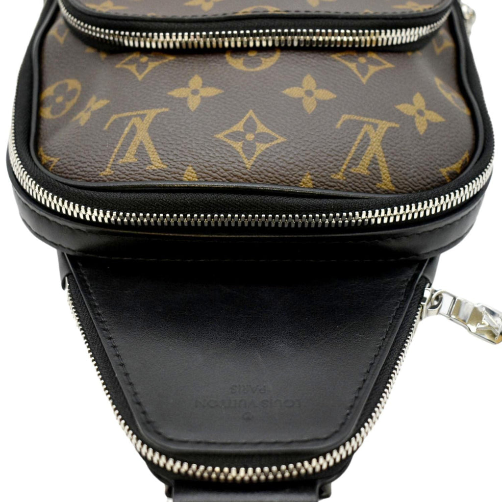 LOUIS VUITTON Avenue Sling Monogram Canvas Backpack Bag Brown