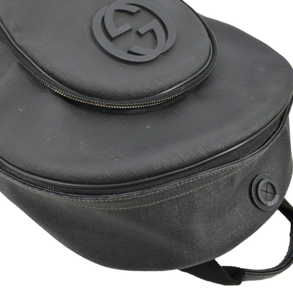 GUCCI Interlocking G Coated Canvas Backpack Black 223705