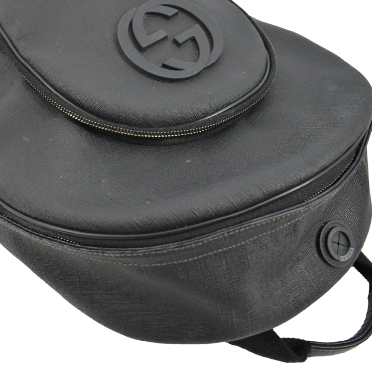 GUCCI Interlocking G Coated Canvas Backpack Black 223705