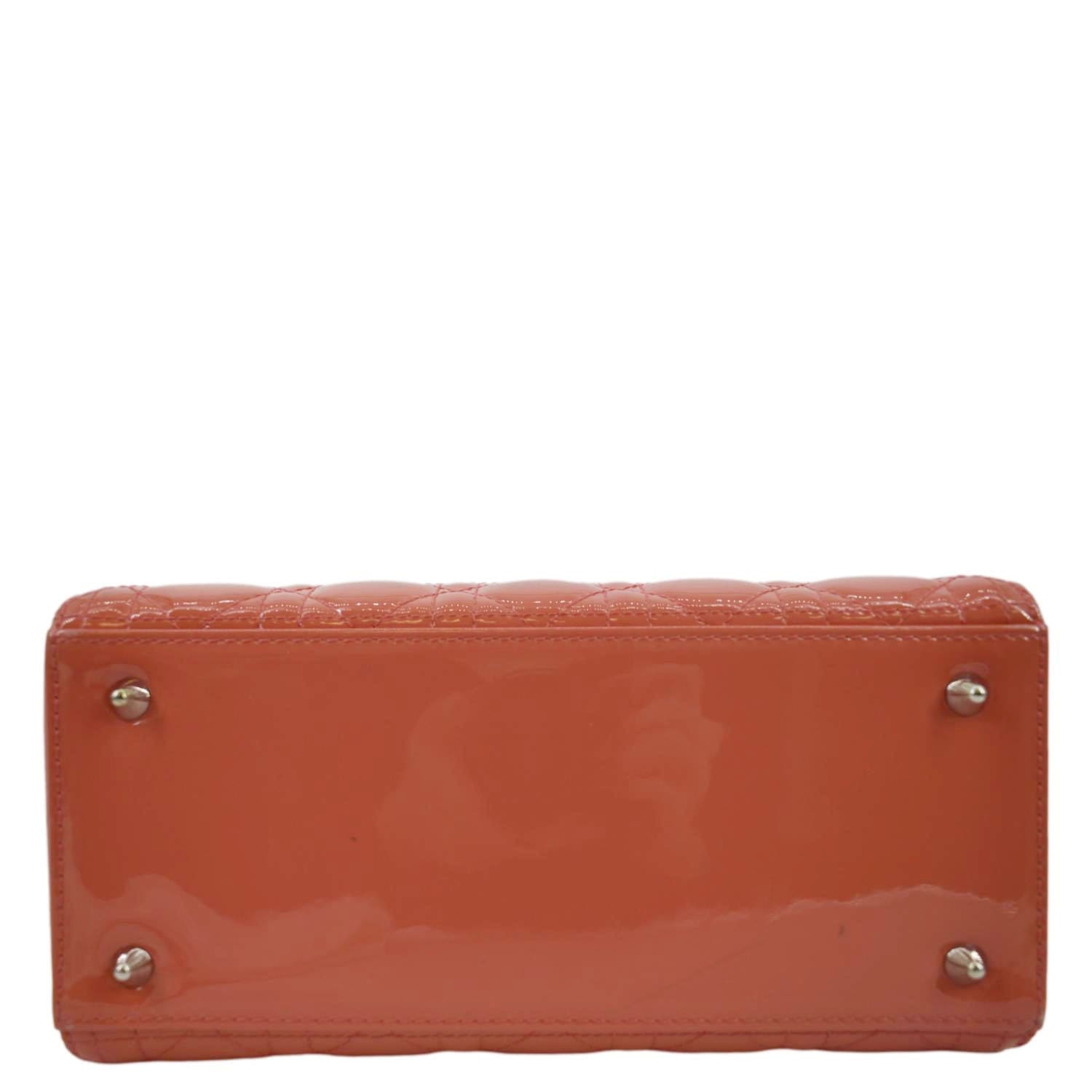 CHRISTIAN DIOR Medium Lady Dior Leather Shoulder Bag Pink