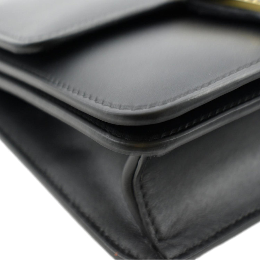 FENDI Fab Leather Crossbody Bag Black