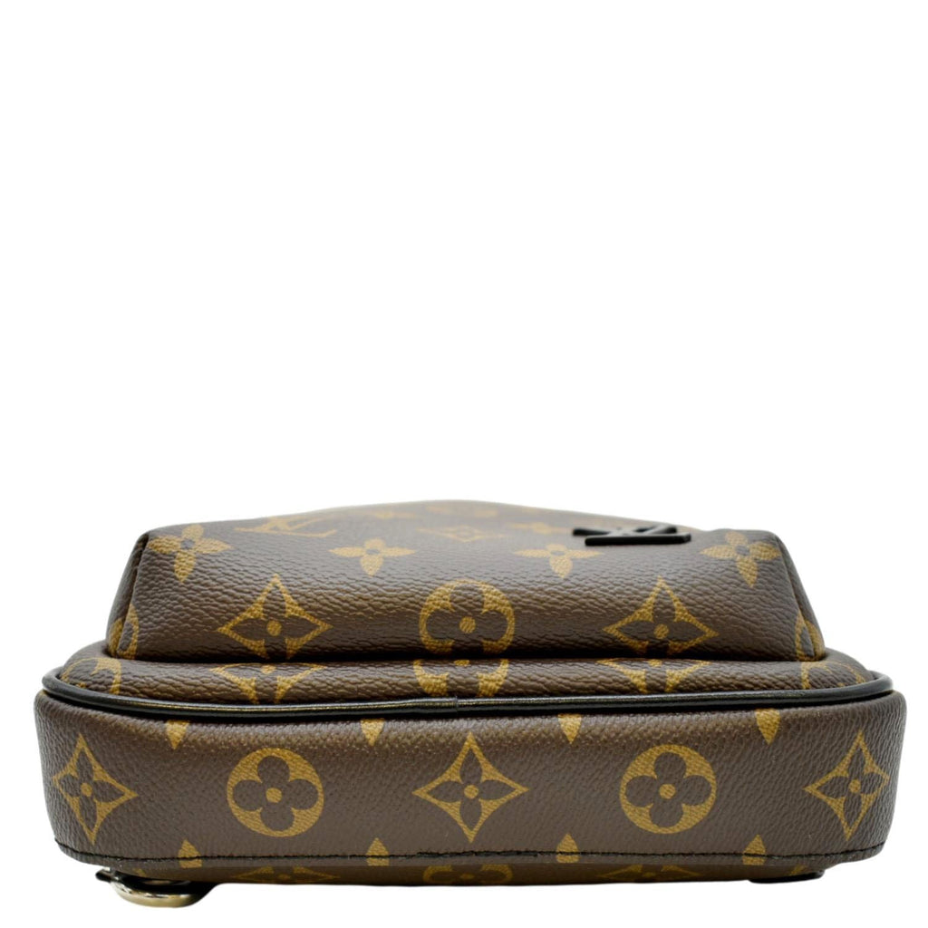 LOUIS VUITTON Avenue Sling Monogram Canvas Backpack Bag Brown