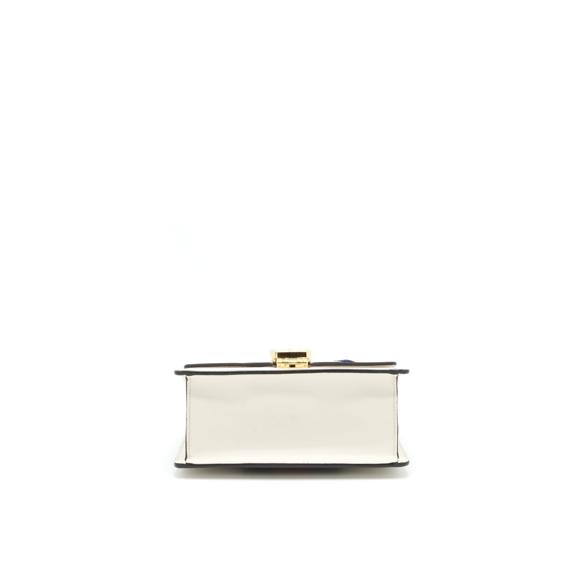 GUCCI SYLVIE MINI LEATHER CHAIN BAG IN WHITE