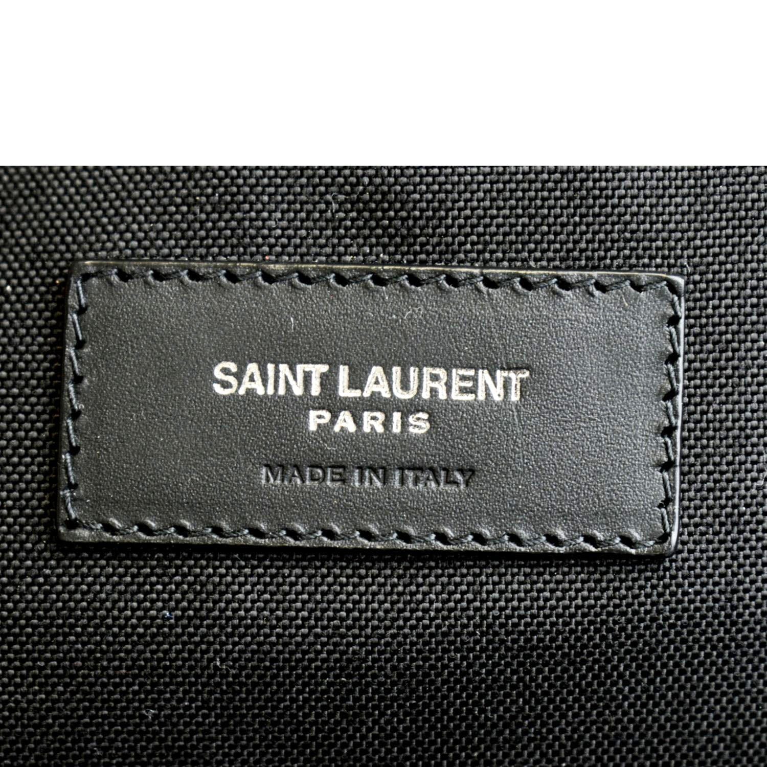 YVES SAINT LAURENT City Palm Print Canvas Backpack Bag Orange