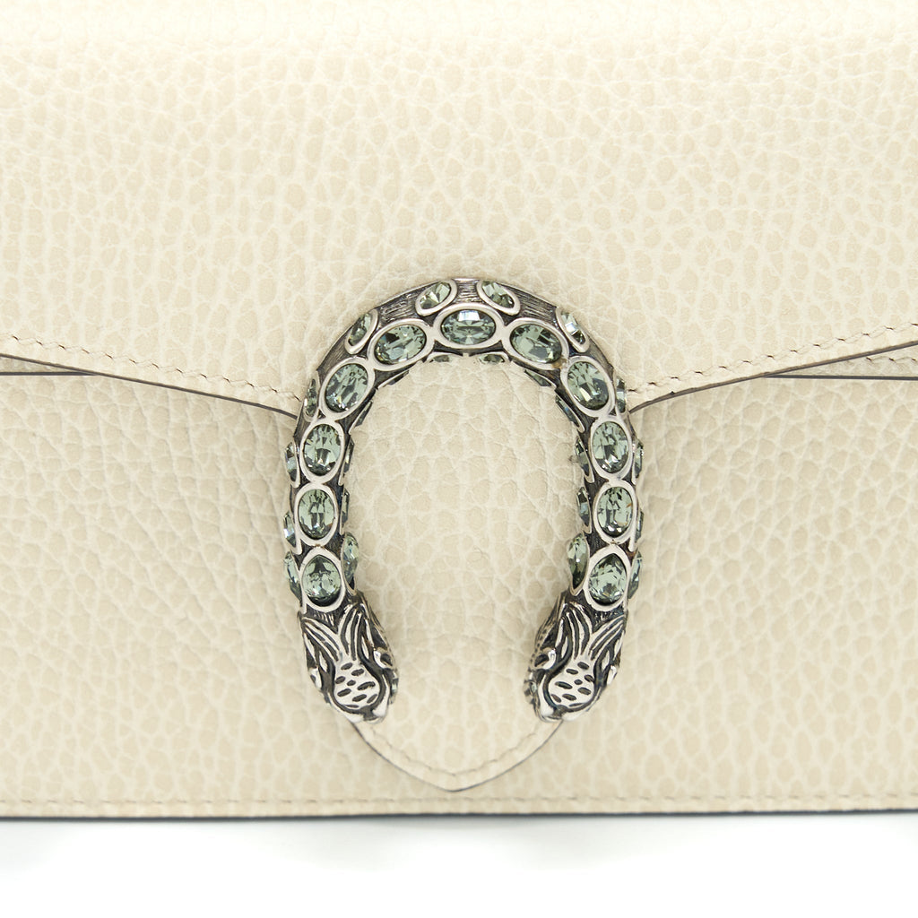 Gucci Super Mini Dionysus Calfskin White Ruthenium Hardware