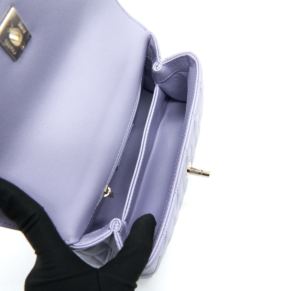 Chanel 21K lilac / Light Purple Coco Handle Small (old mini 24mm) L