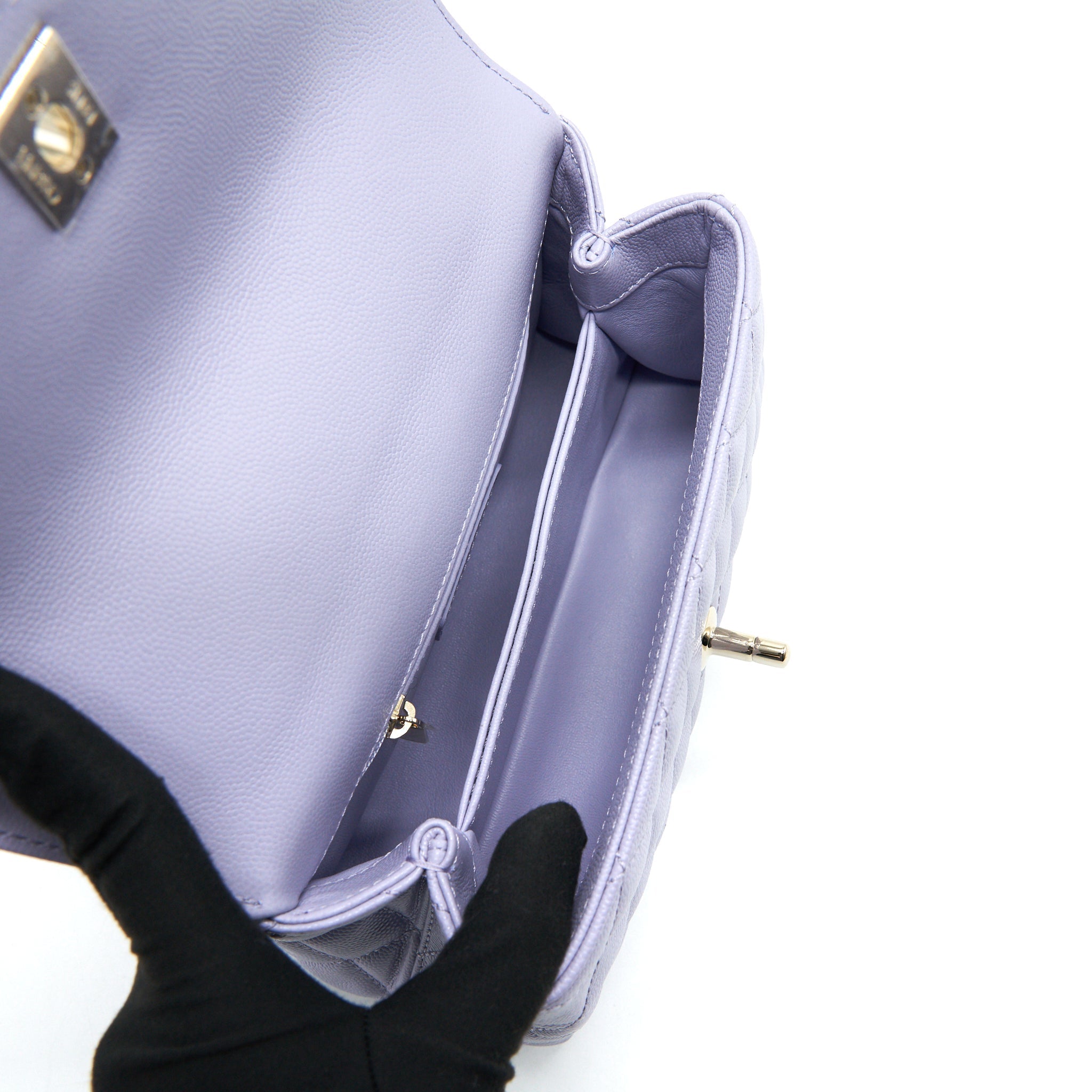 Chanel 21K lilac / Light Purple Coco Handle Small (old mini 24mm) L