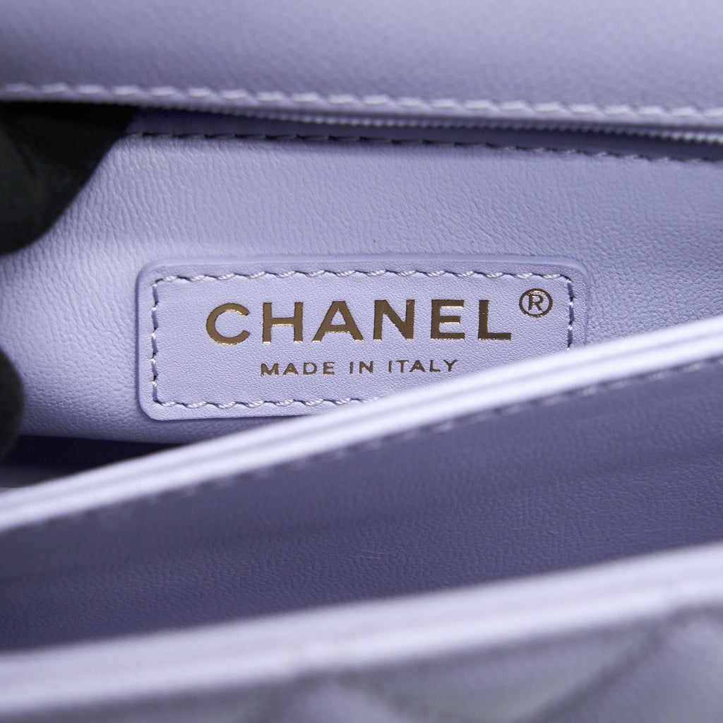 Chanel 21K lilac / Light Purple Coco Handle Small (old mini 24mm) L