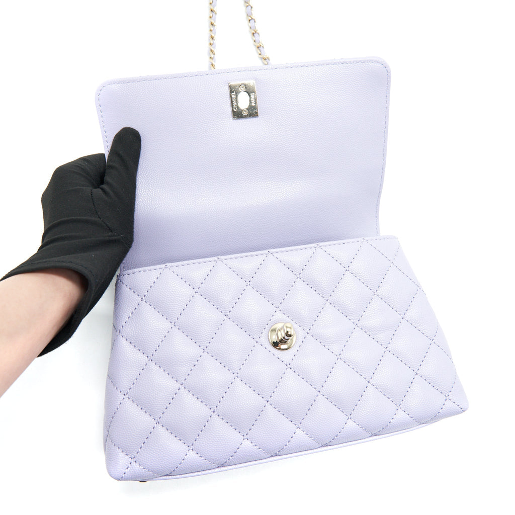 Chanel 21K lilac / Light Purple Coco Handle Small (old mini 24mm) L