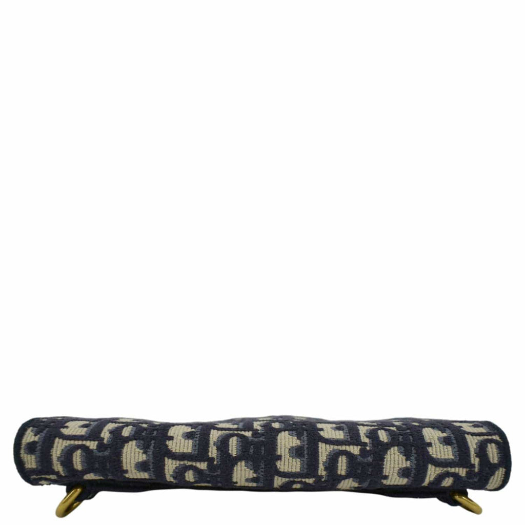 CHRISTIAN DIOR Saddle Oblique Canvas Belt Bag Navy Blue