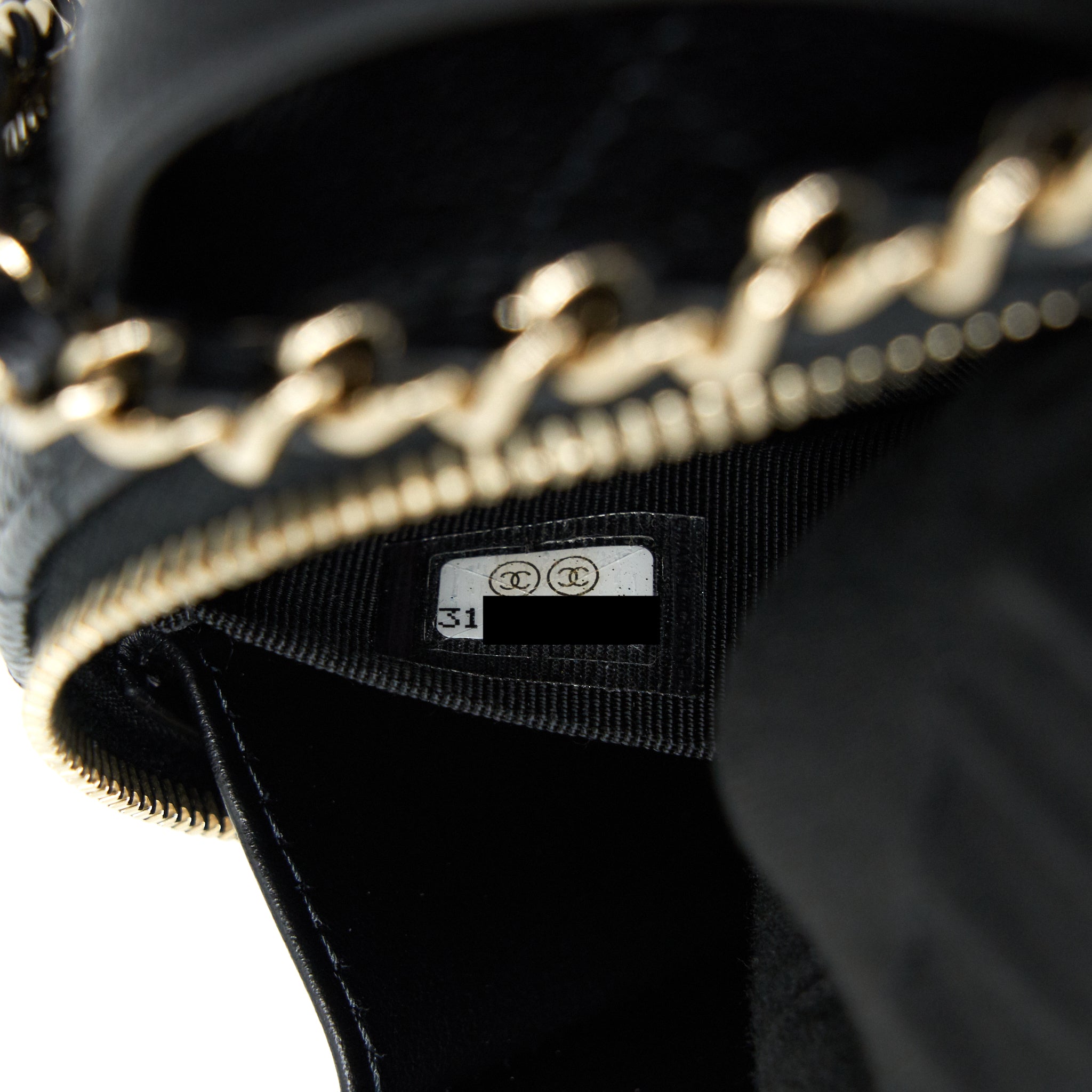 Chanel 22C Top Handle Round Vanity Black With Chain Caviar L