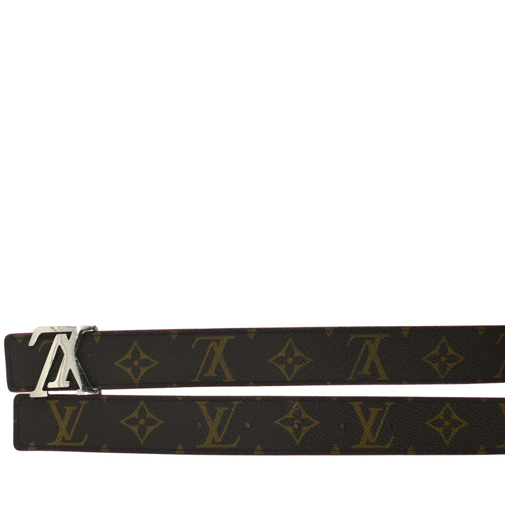 LOUIS VUITTON Monogram Canvas LV Initials Belt Brown