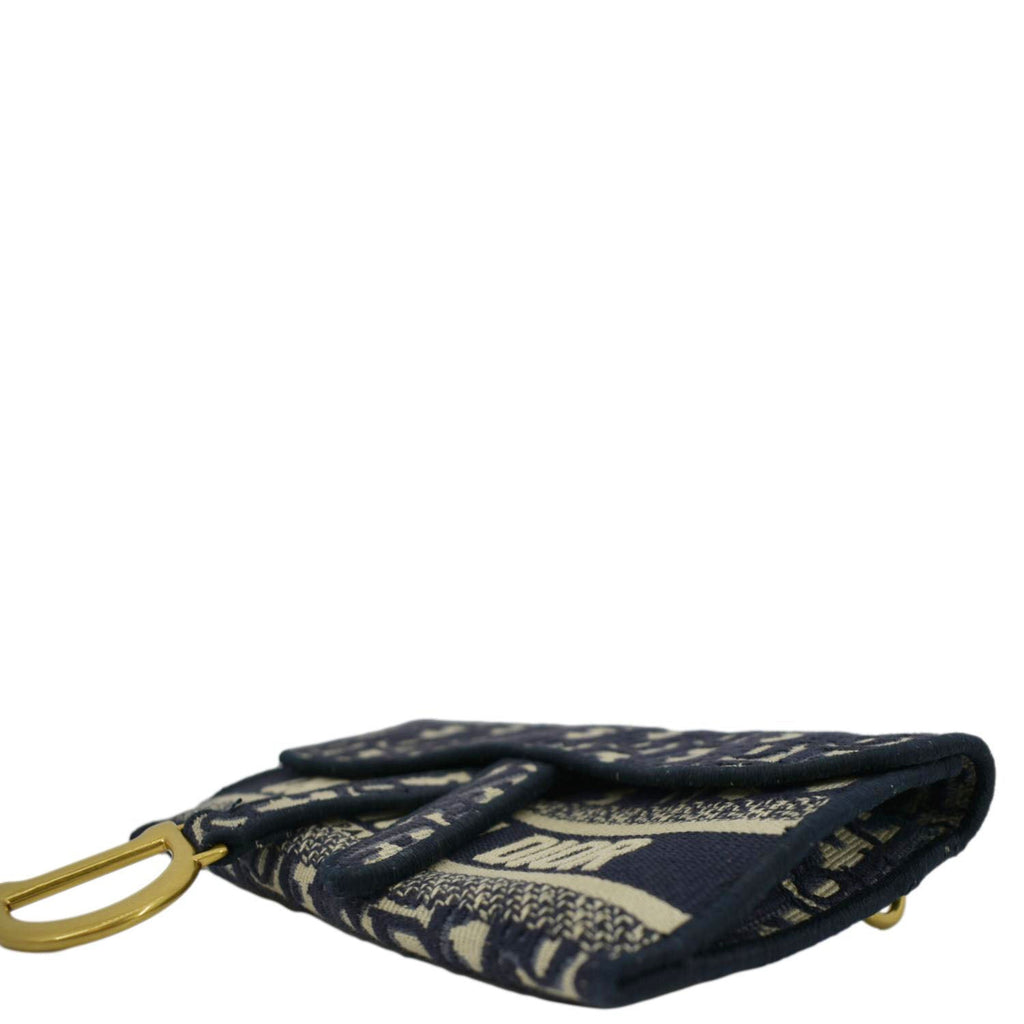 CHRISTIAN DIOR Saddle Oblique Canvas Belt Bag Navy Blue