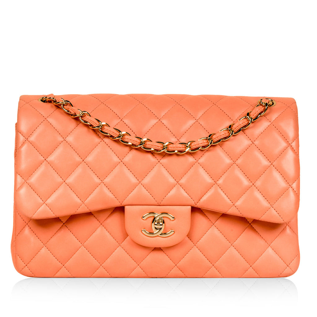 Chanel Classic Flap Bag - Jumbo - Peach