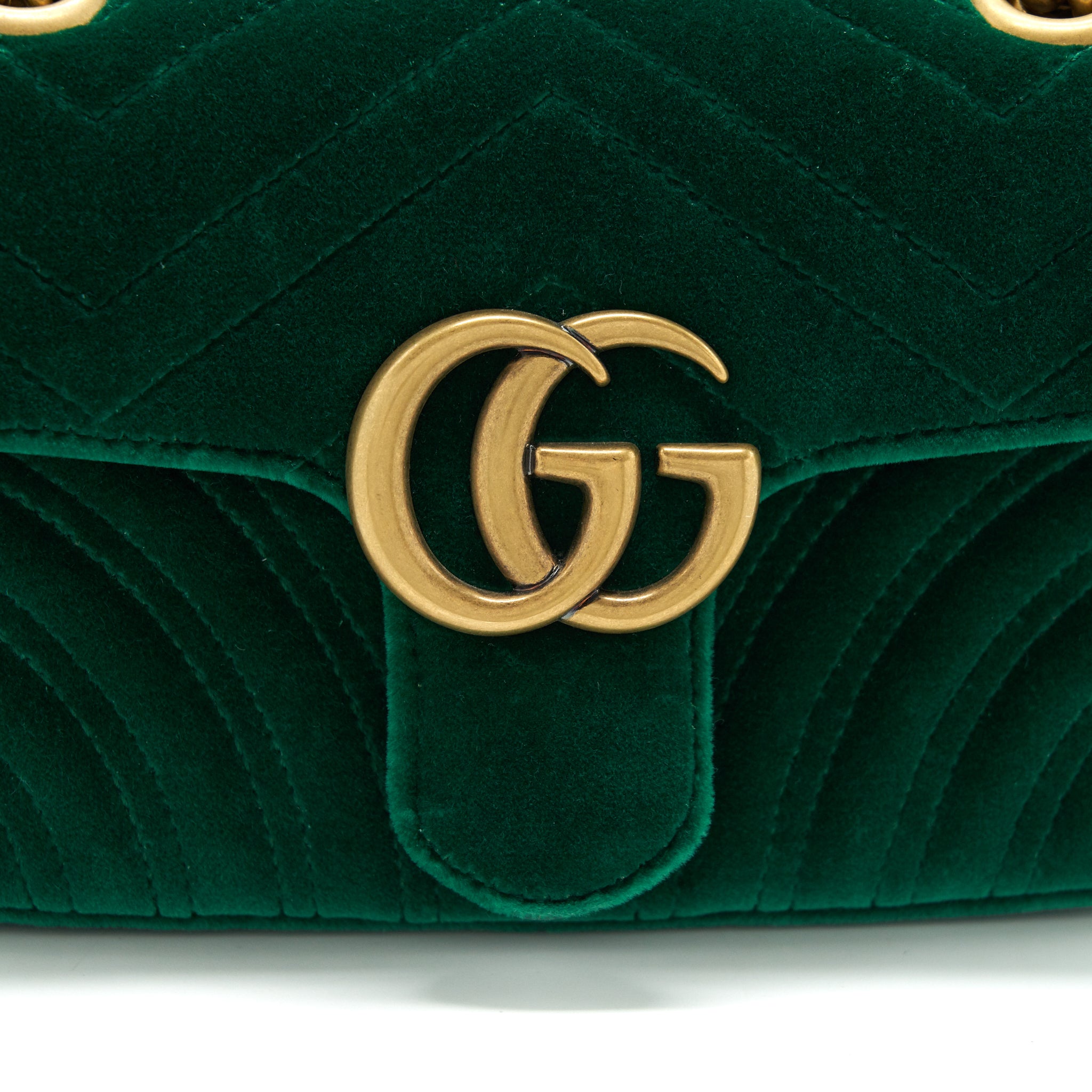Gucci mini marmont Bag Velvet Green