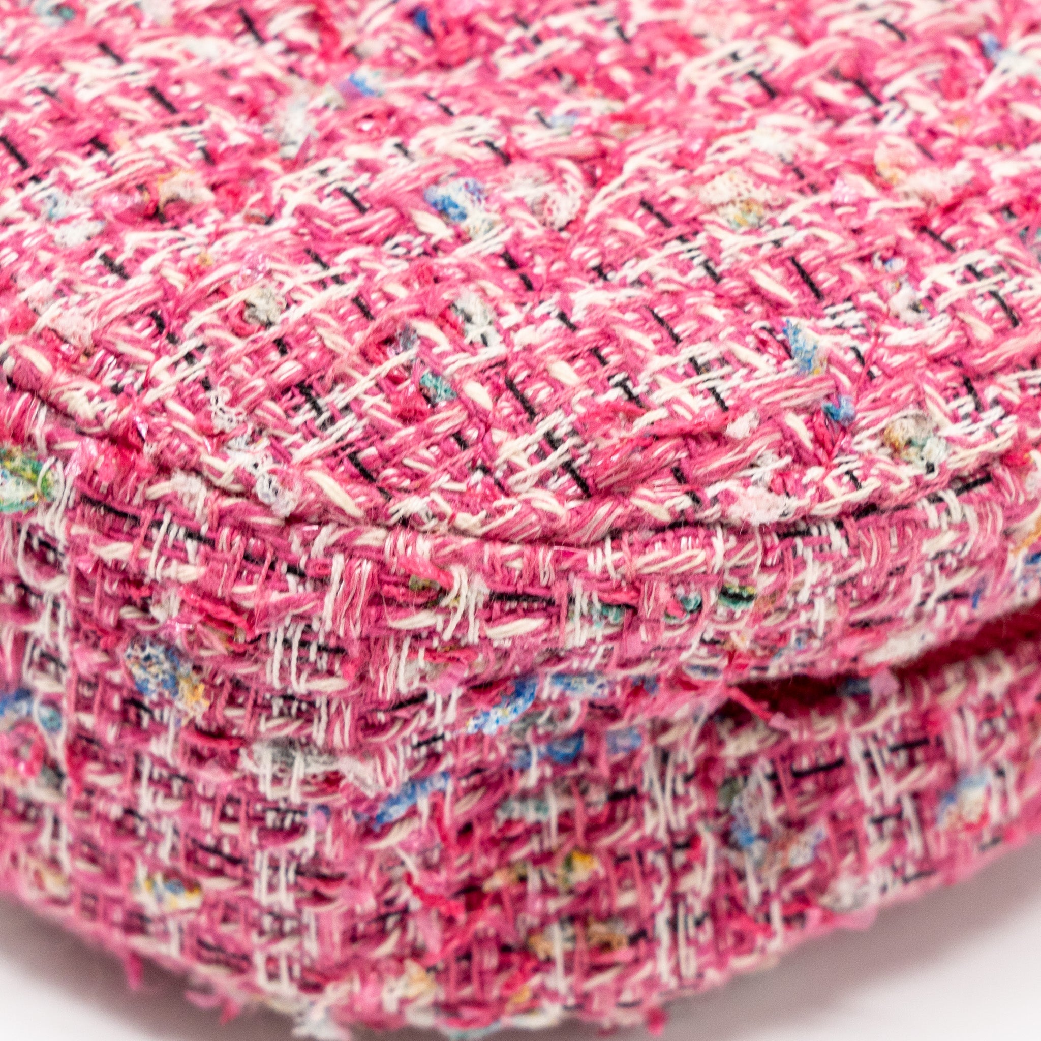 Chanel Round Clutch With Chain Tweed Pink/Multicolour L