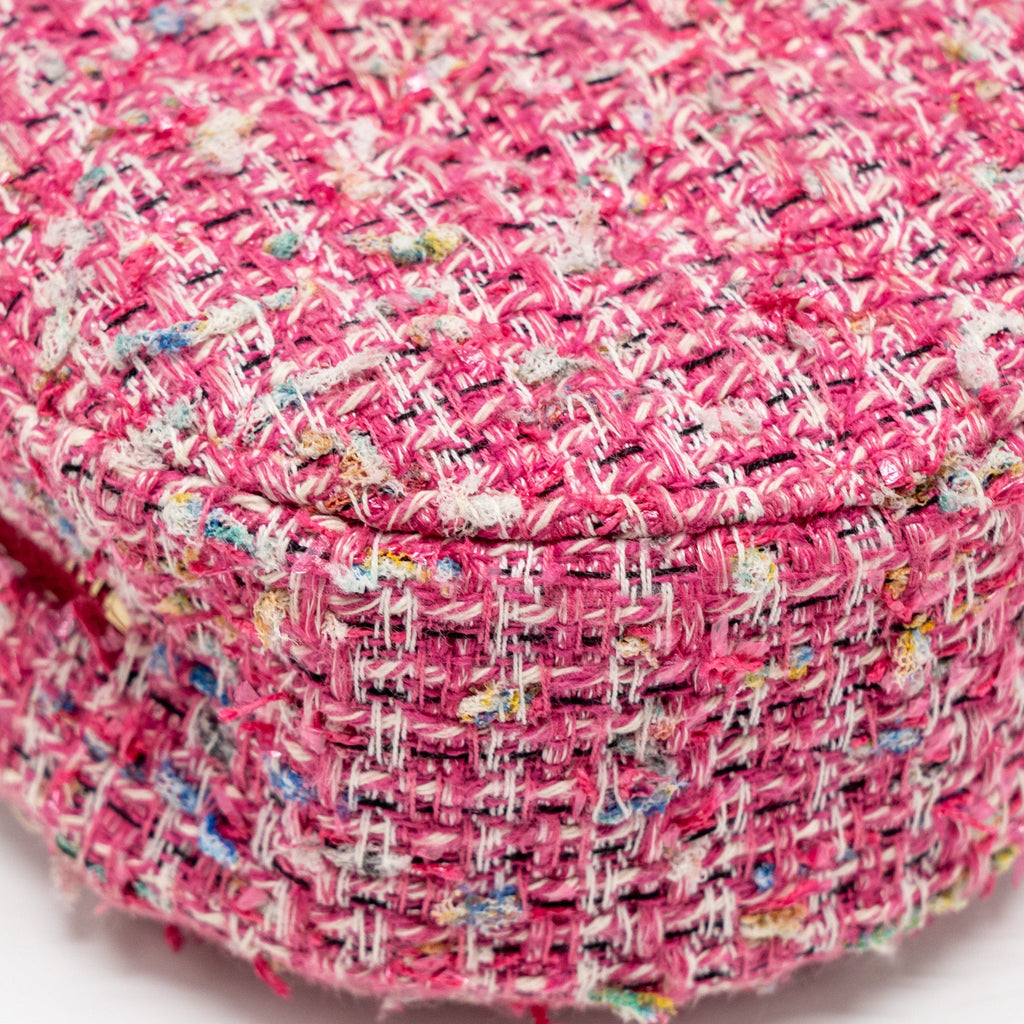 Chanel Round Clutch With Chain Tweed Pink/Multicolour L
