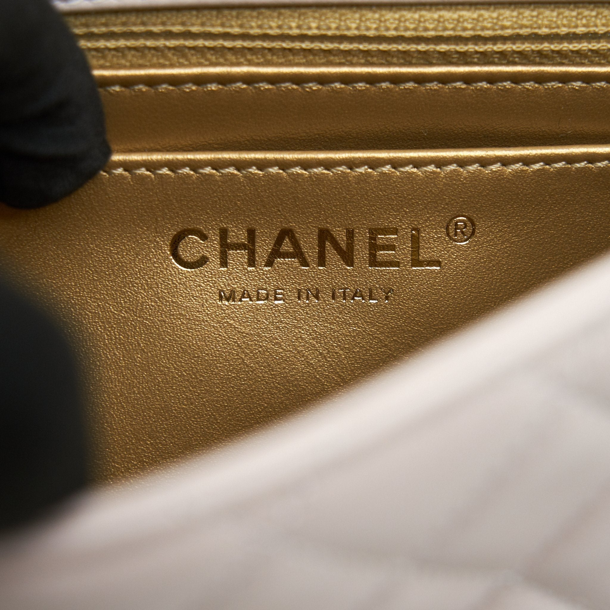 Chanel 21B lilac/ Light Purple mini Pearl Crush Square flap bag