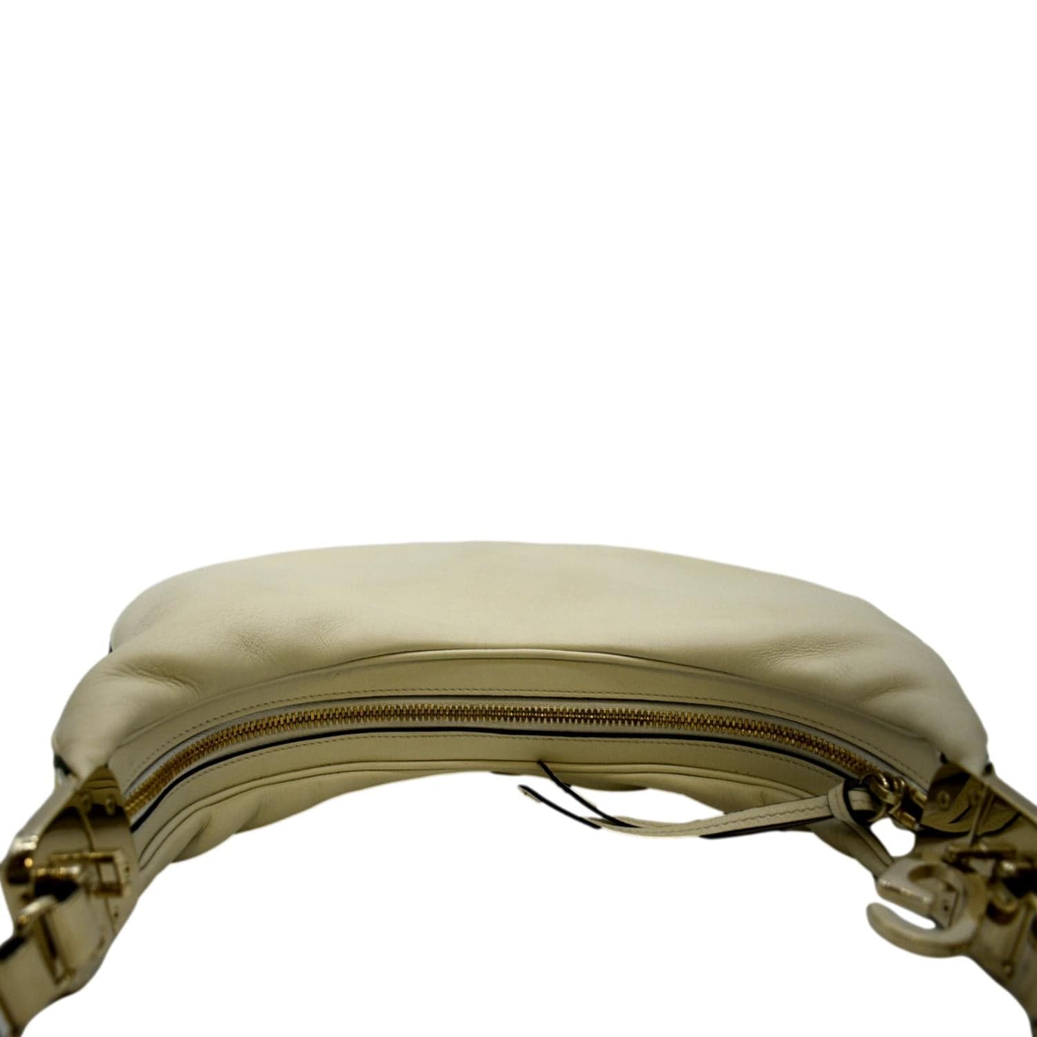 GUCCI Large Attache Leather Shoulder Bag Ivory 702823