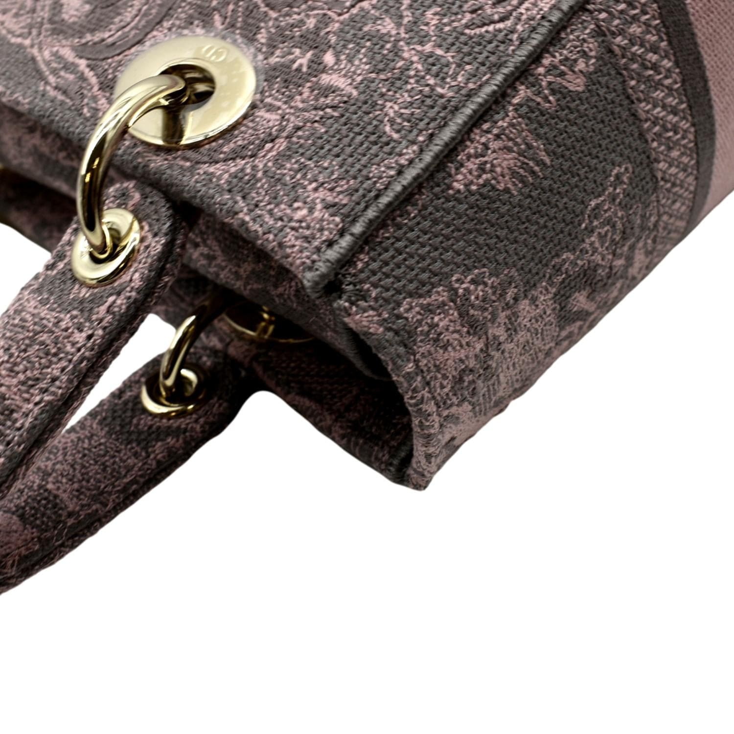 CHRISTIAN DIOR Medium Lady D-Lite Embroidered Canvas Shoulder Bag Rose Des