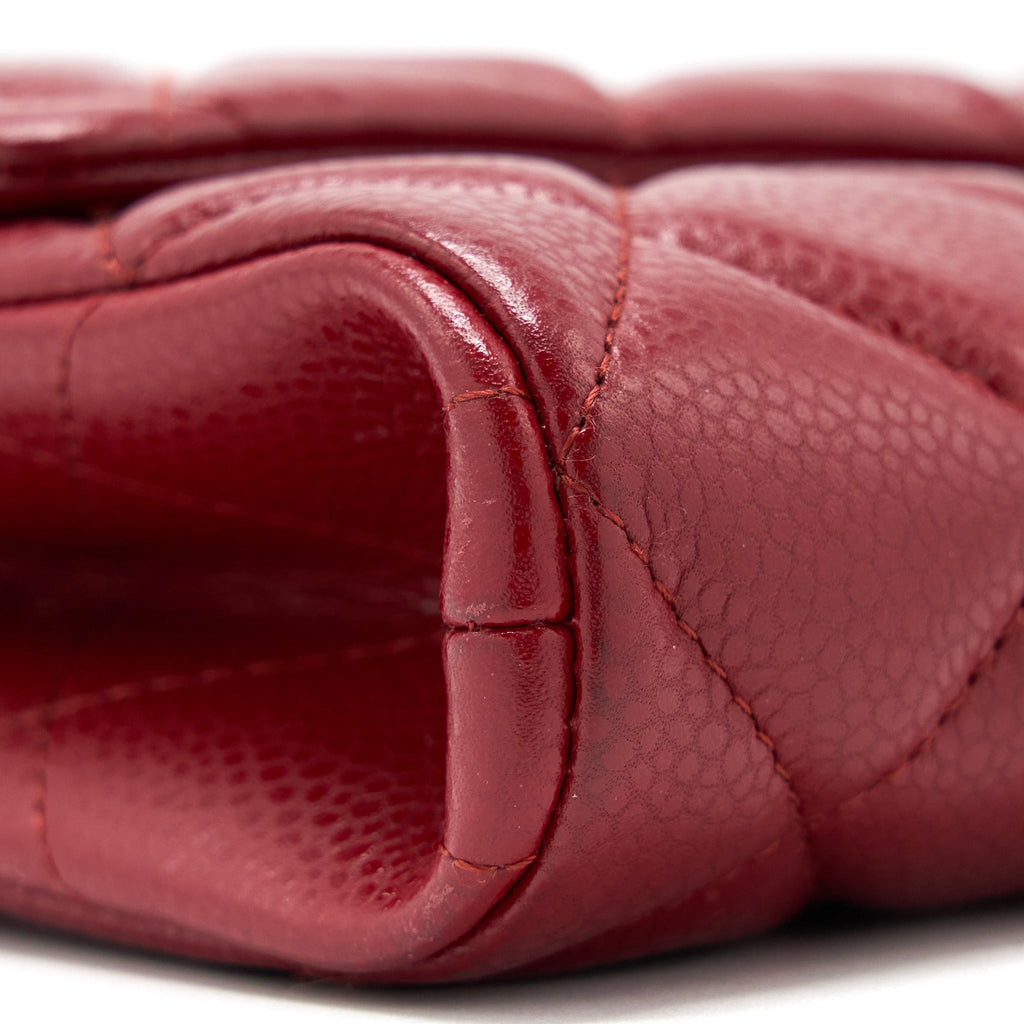 Chanel Classic Timeless Flap Clutch with Chain Caviar Red