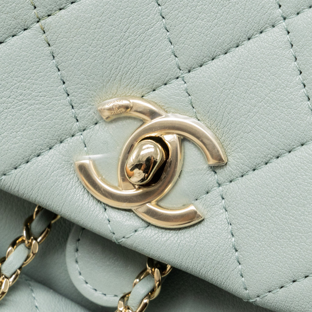 Chanel 23C Mini Duma Backpack Calfskin Light Grey L (Microchip)
