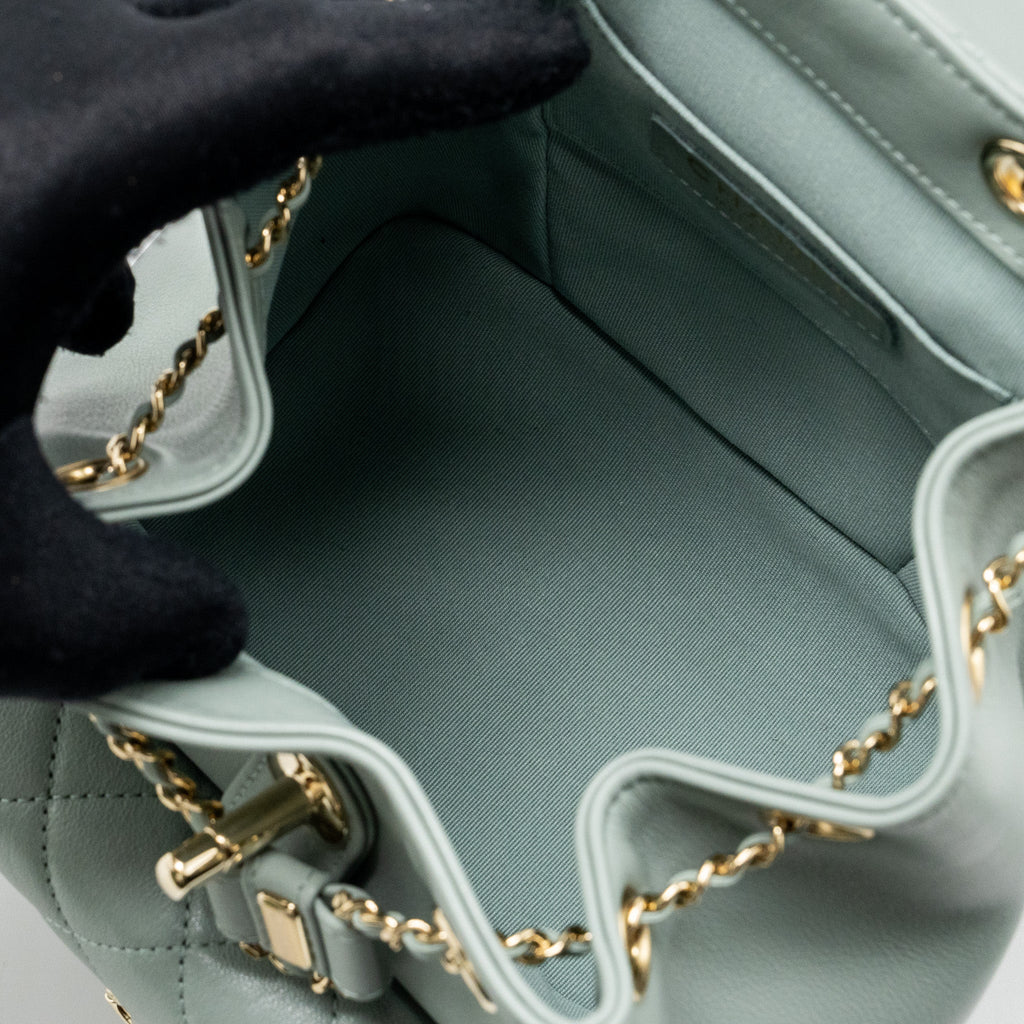 Chanel 23C Mini Duma Backpack Calfskin Light Grey L (Microchip)